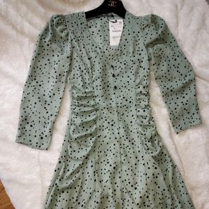 NWT Zara Green Dot mini dress, Size XS